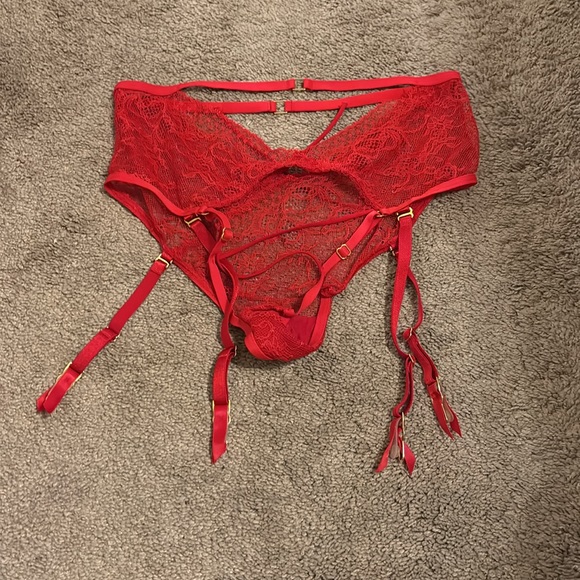 ❤️🔥 Red Lace Garter Cheeky Panty❤️🔥 - Picture 2 of 2
